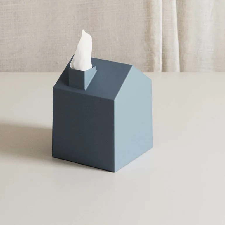 Boîte à mouchoirs Maisonnette (Bleu ardoise)