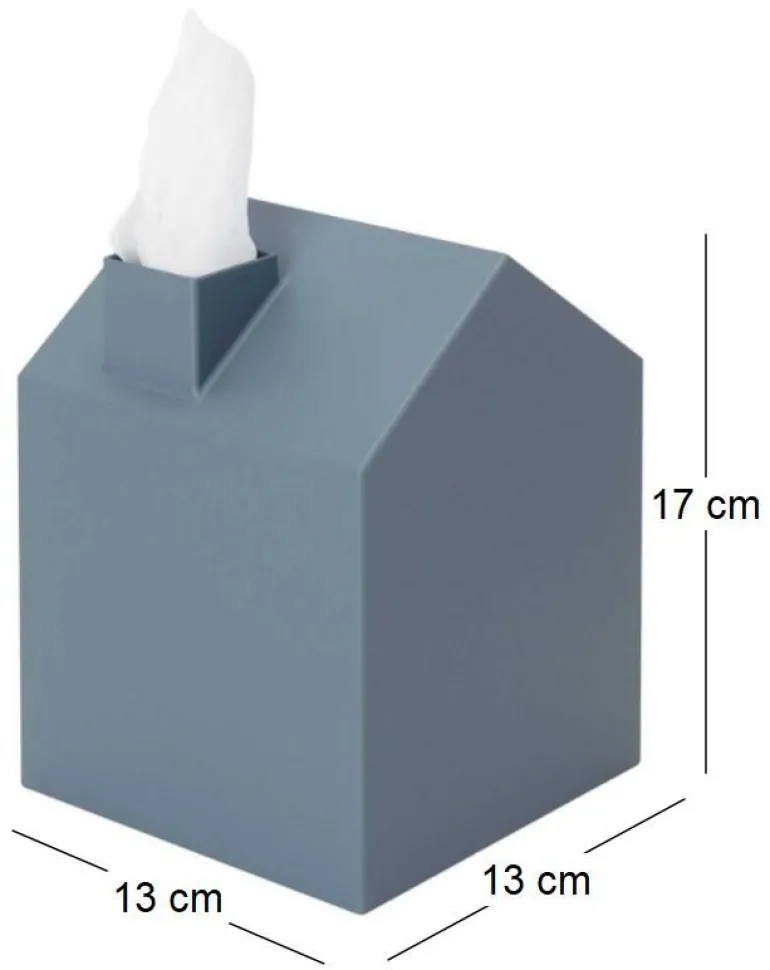 Boîte à mouchoirs Maisonnette (Bleu ardoise)
