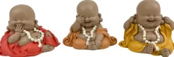 Bouddha décoratif voit entend et parle rieurs (Lot de 3)