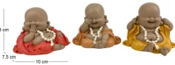 Bouddha décoratif voit entend et parle rieurs (Lot de 3)