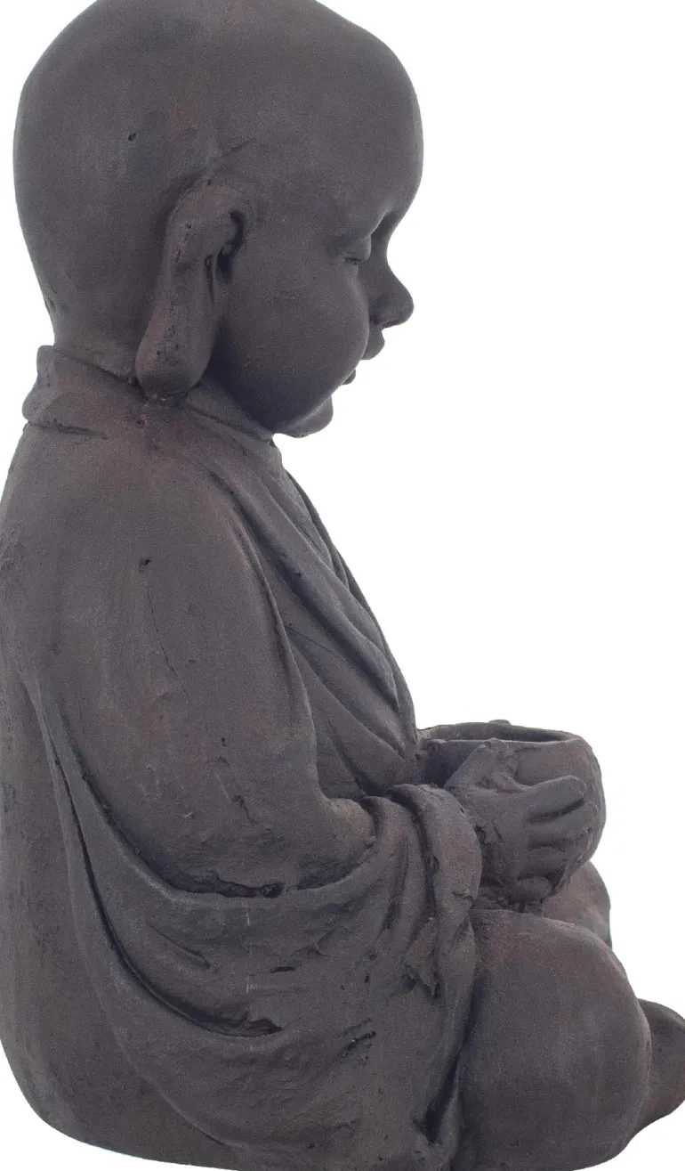Bouddha en magnésie avec bougeoir intégré
