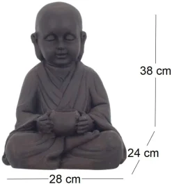 Bouddha en magnésie avec bougeoir intégré