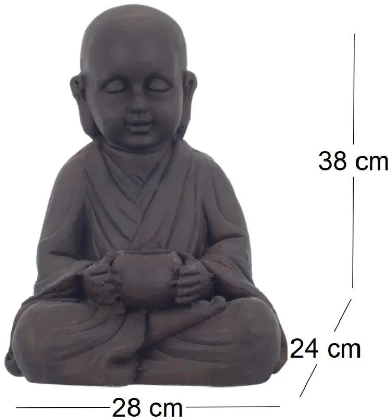 Bouddha en magnésie avec bougeoir intégré