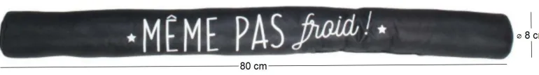 Boudin de porte avec illustrations 80 cm (Noir avec citation)