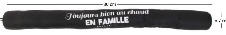 Boudin de porte à message 80 cm (Noir "En famille")