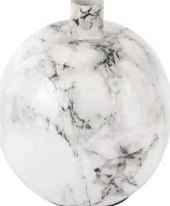 Bougeoir effet marbre 13 x 15 cm Marble (Blanc)