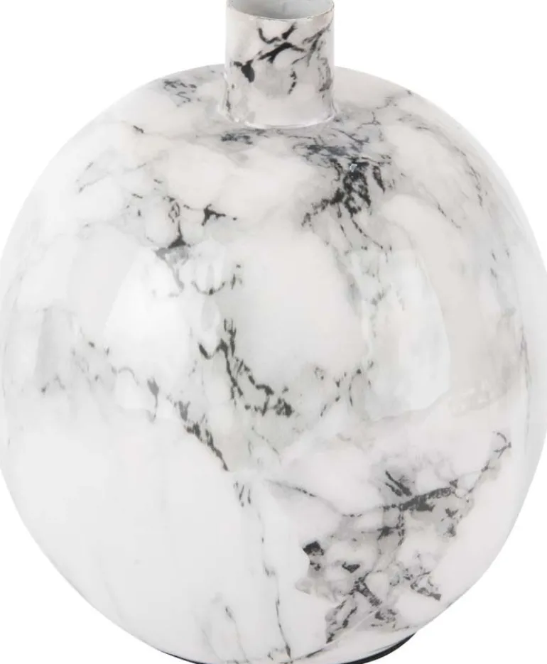 Bougeoir effet marbre 13 x 15 cm Marble (Blanc)