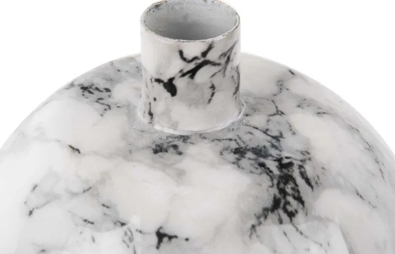 Bougeoir effet marbre 13 x 15 cm Marble (Blanc)