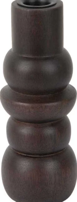 Bougeoir en bois de manguier Formado Small (Bois foncé)