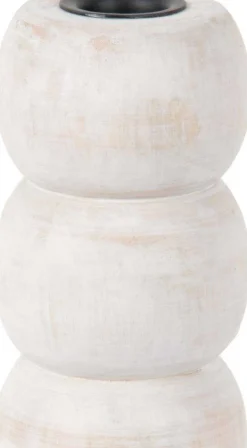 Bougeoir en bois de manguier Modelar Large (Blanc)