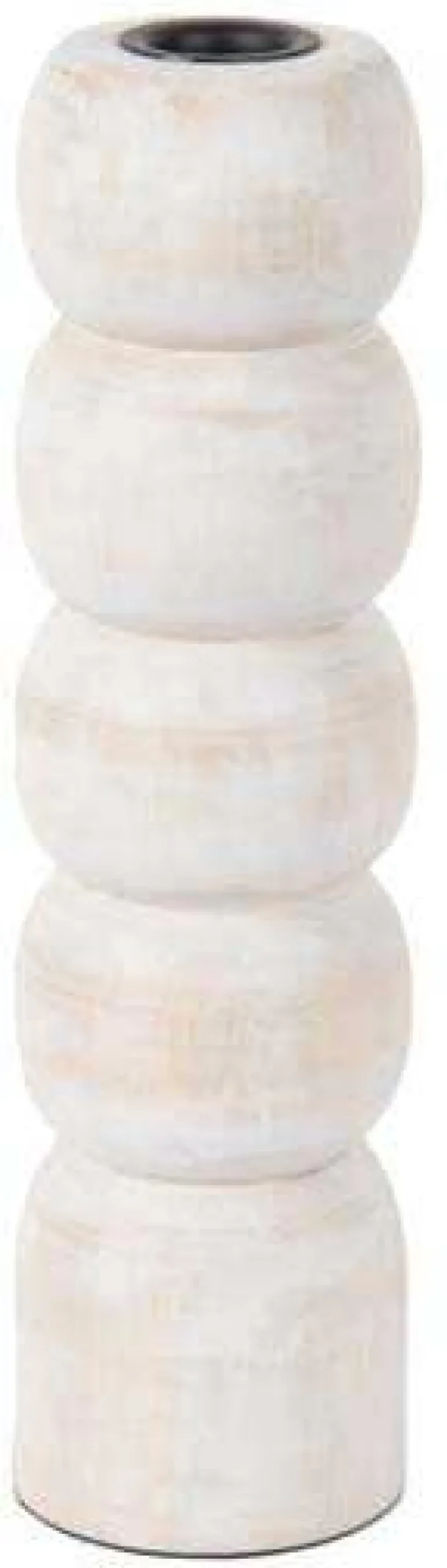 Bougeoir en bois de manguier Modelar Large (Blanc)