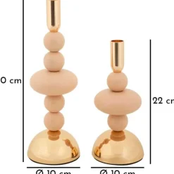 Bougeoir en métal Galaxy (Lot de 2) (Rose et doré)