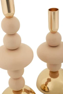 Bougeoir en métal Galaxy (Lot de 2) (Rose et doré)