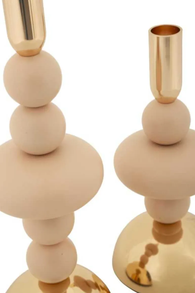 Bougeoir en métal Galaxy (Lot de 2) (Rose et doré)