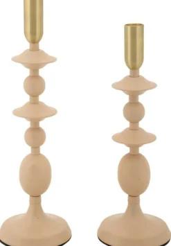 Bougeoir en métal Gemini (Lot de 2) (Rose et doré)