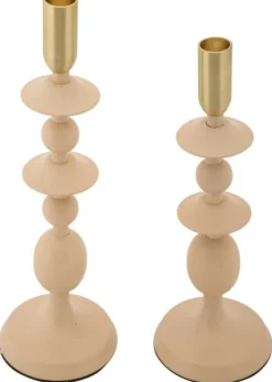 Bougeoir en métal Gemini (Lot de 2) (Rose et doré)