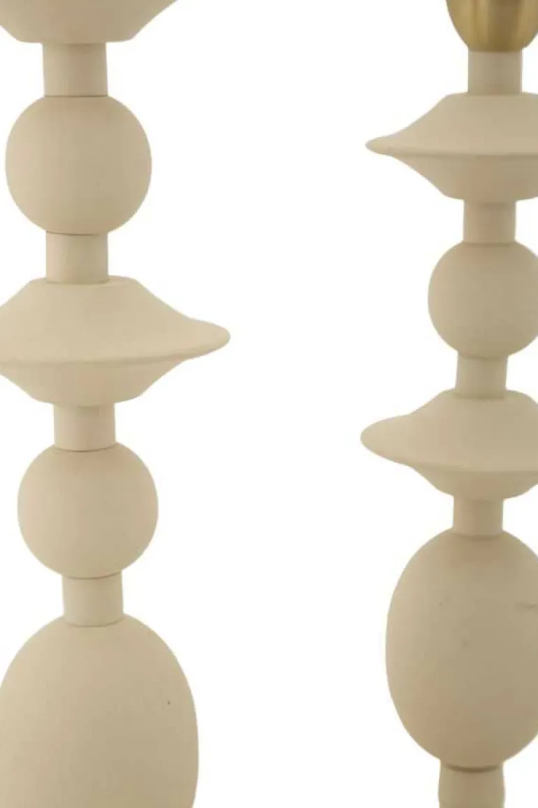 Bougeoir en métal Gemini (Lot de 2) (Crème et doré)