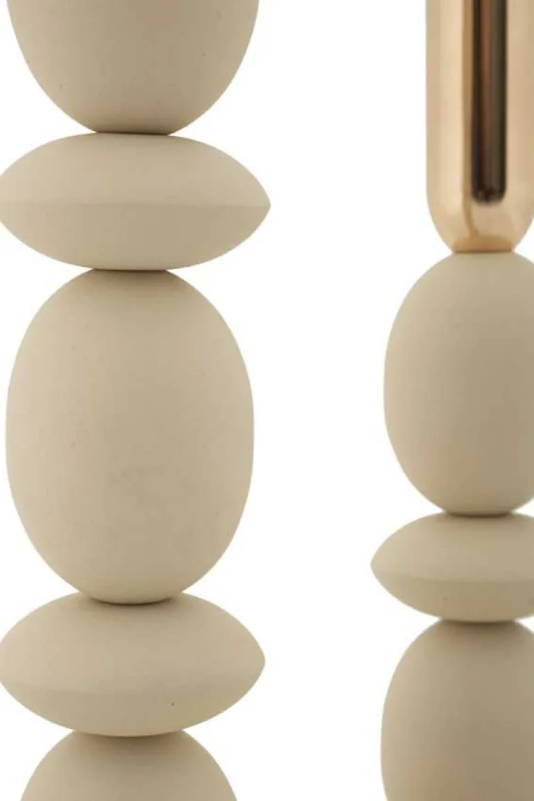 Bougeoir en métal Shuttle (Lot de 2) (Crème et doré)
