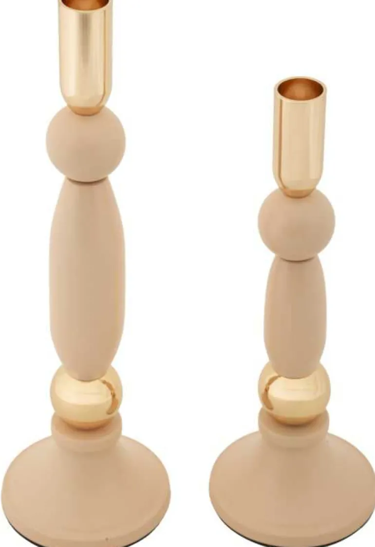 Bougeoir en métal Strek (Lot de 2) (Rose et doré)