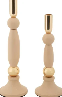 Bougeoir en métal Strek (Lot de 2) (Rose et doré)