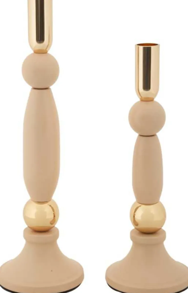 Bougeoir en métal Strek (Lot de 2) (Rose et doré)