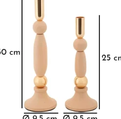 Bougeoir en métal Strek (Lot de 2) (Rose et doré)