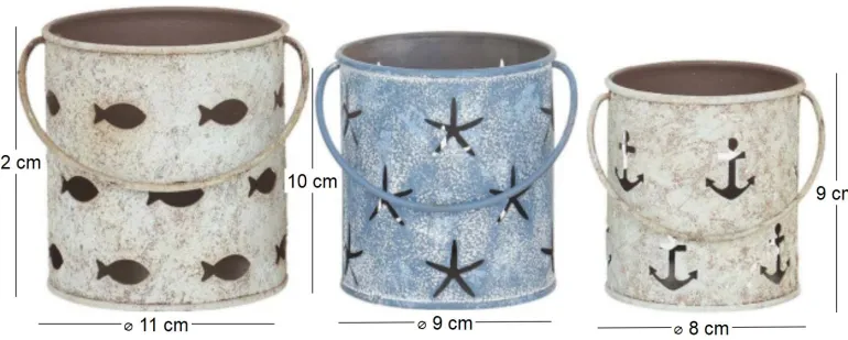 Bougeoirs en étain 10.5 cm (Lot de 3)