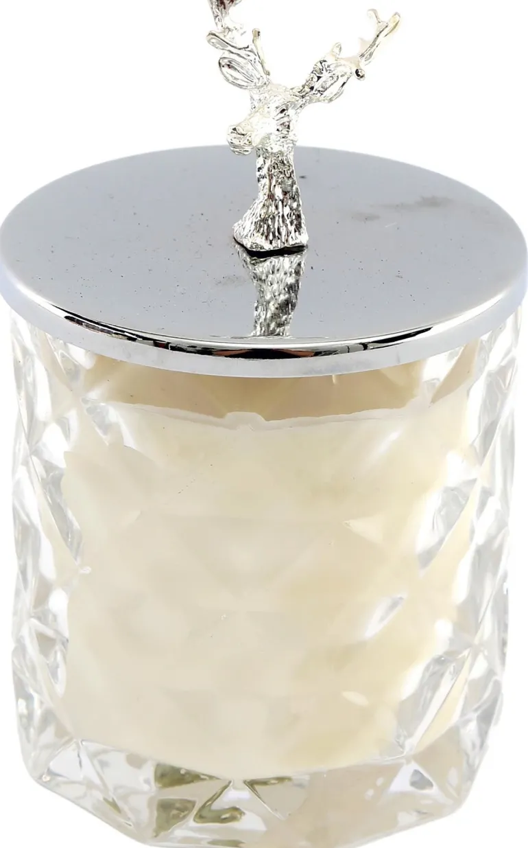 Bougie dans pot avec couvercle Renne 12 x 8 cm