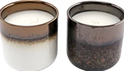 Bougie en pot effet émaillé 9 x 9.5 cm (Lot de 2)