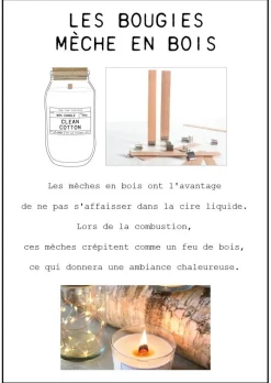 Bougie mèche en bois et boite kraft Factory (Cachemire)