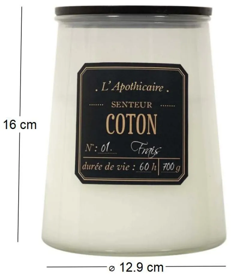 Bougie parfumée Alchimiste 16 cm (Senteur coton)