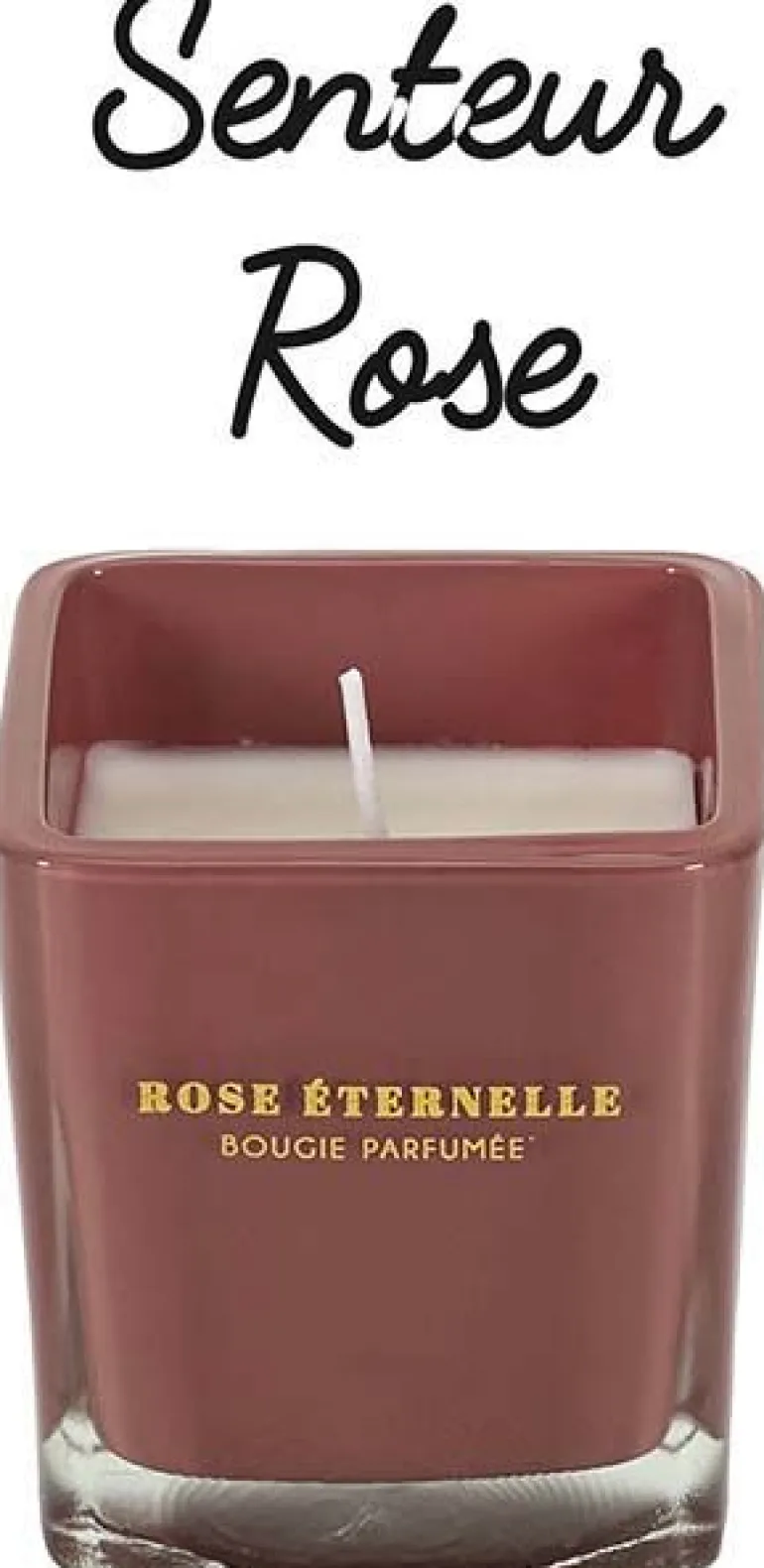 Bougie parfumée carrée Nude 7 cm (Rose des bois)