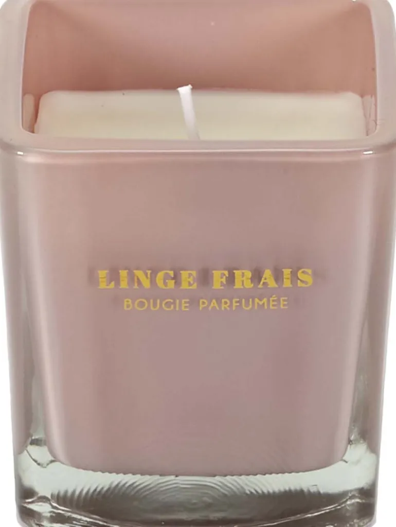 Bougie parfumée carrée Nude 7 cm (Rose poudré)