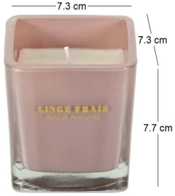Bougie parfumée carrée Nude 7 cm (Rose poudré)
