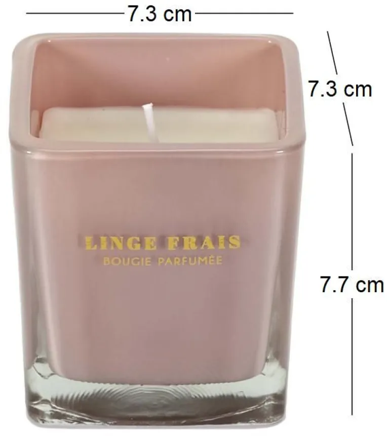 Bougie parfumée carrée Nude 7 cm (Rose poudré)