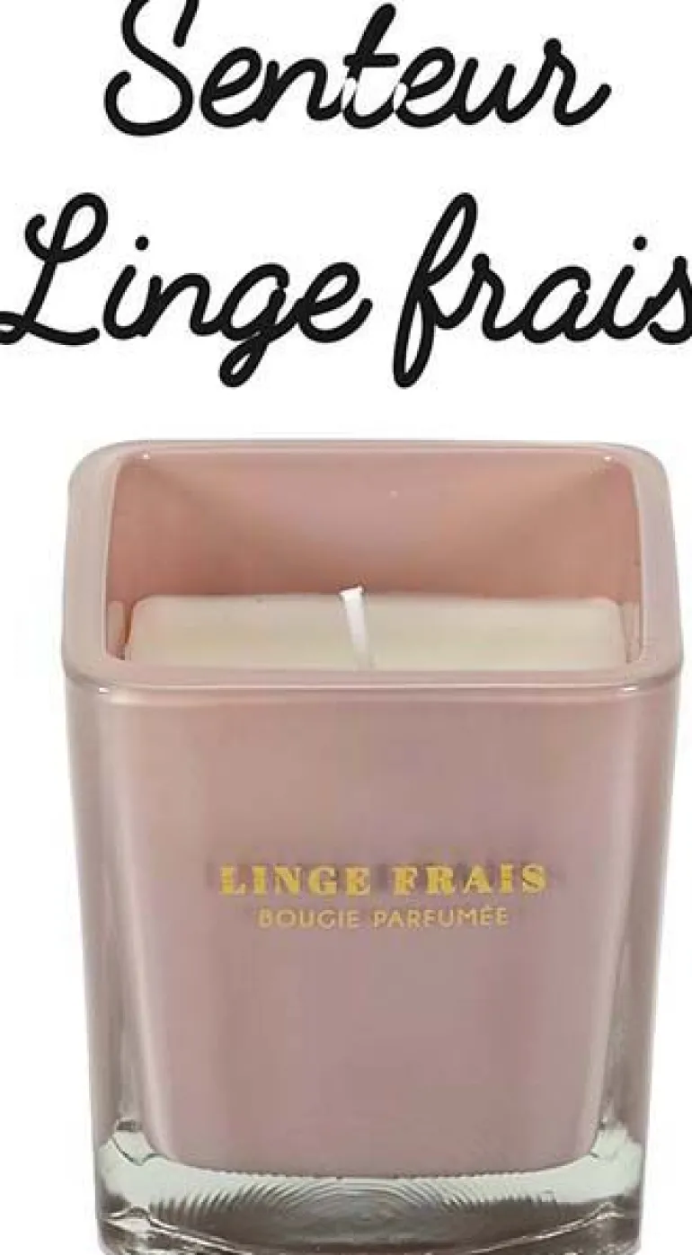 Bougie parfumée carrée Nude 7 cm (Rose poudré)