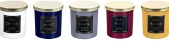 Bougie parfumée couvercle en métal Fragrance 9 cm (Lot de 5)
