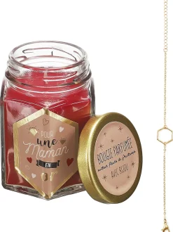 Bougie parfumée en bocal avec bijou surprise (Fleur de printemps)