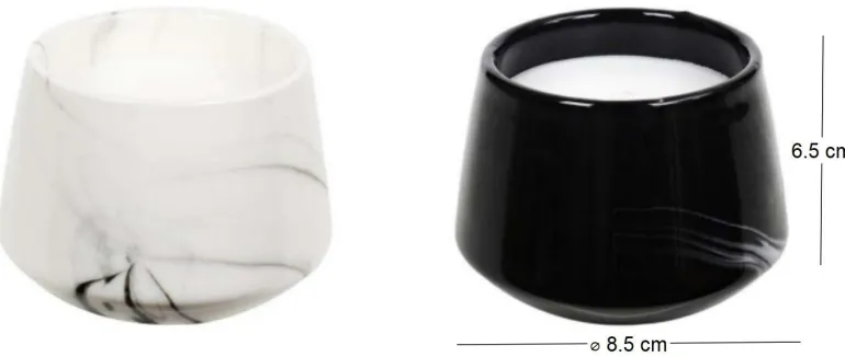 Bougie parfumée en pot Marble 6.5 cm (Lot de 2) (6,5 x 8,5 cm)