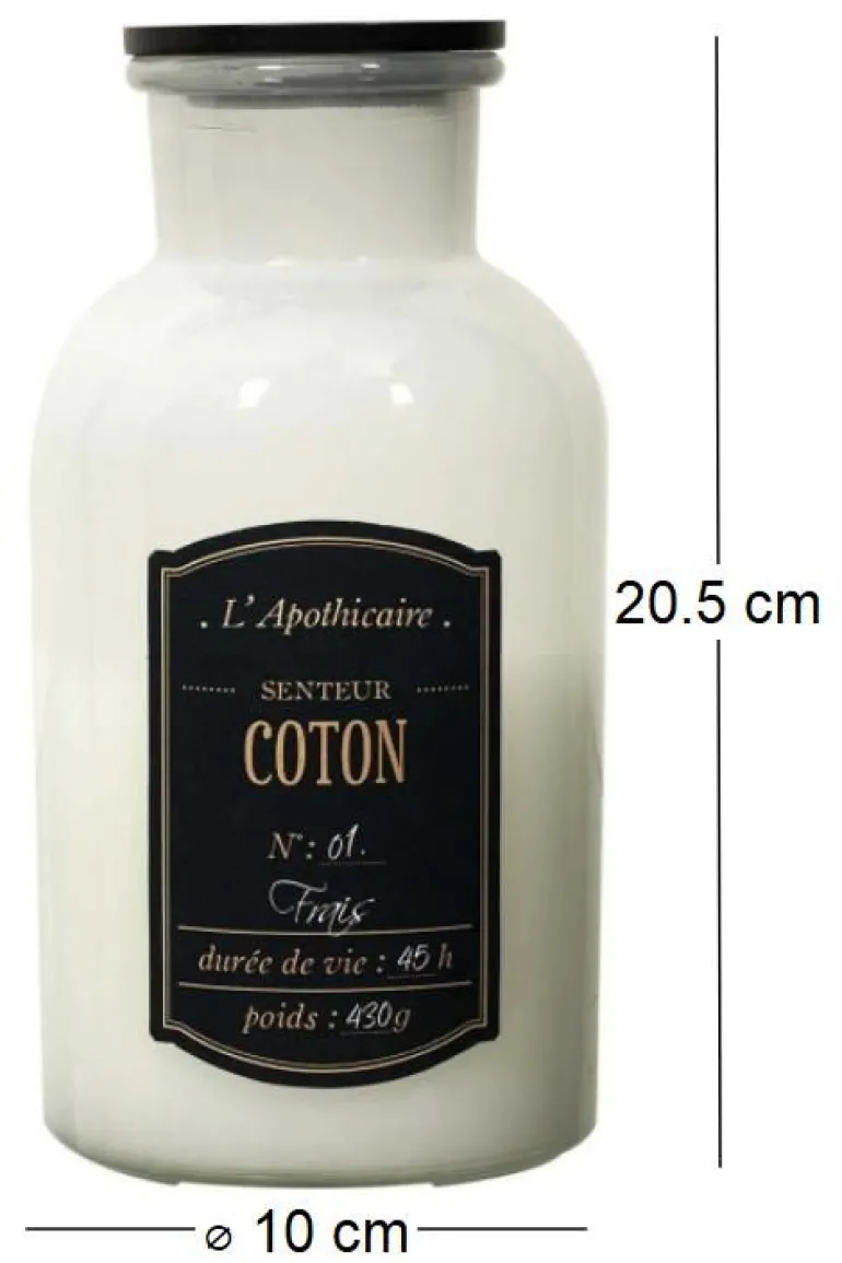 Bougie parfumée fiole Alchimiste 20 cm (Senteur coton)