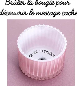Bougie parfumée message caché 6 cm (Merci)