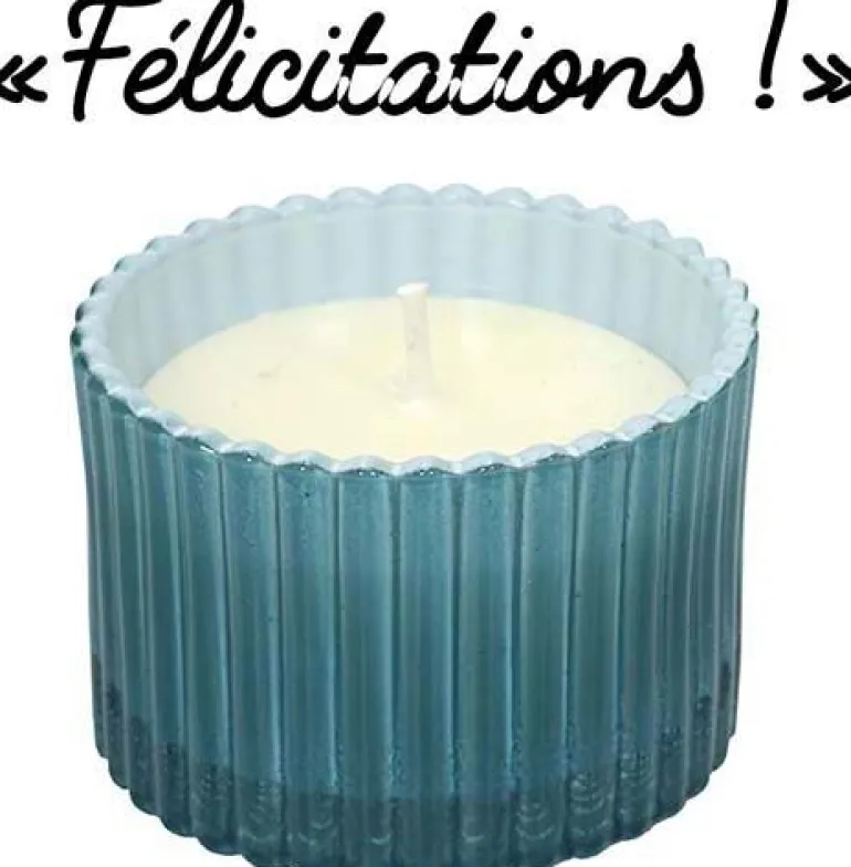 Bougie parfumée message caché 6 cm (Félicitations)