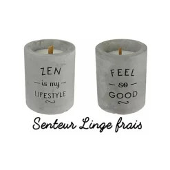 Bougie senteur linge frais pot en ciment (Feel so good)