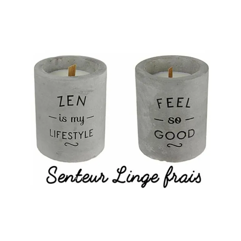 Bougie senteur linge frais pot en ciment (Feel so good)
