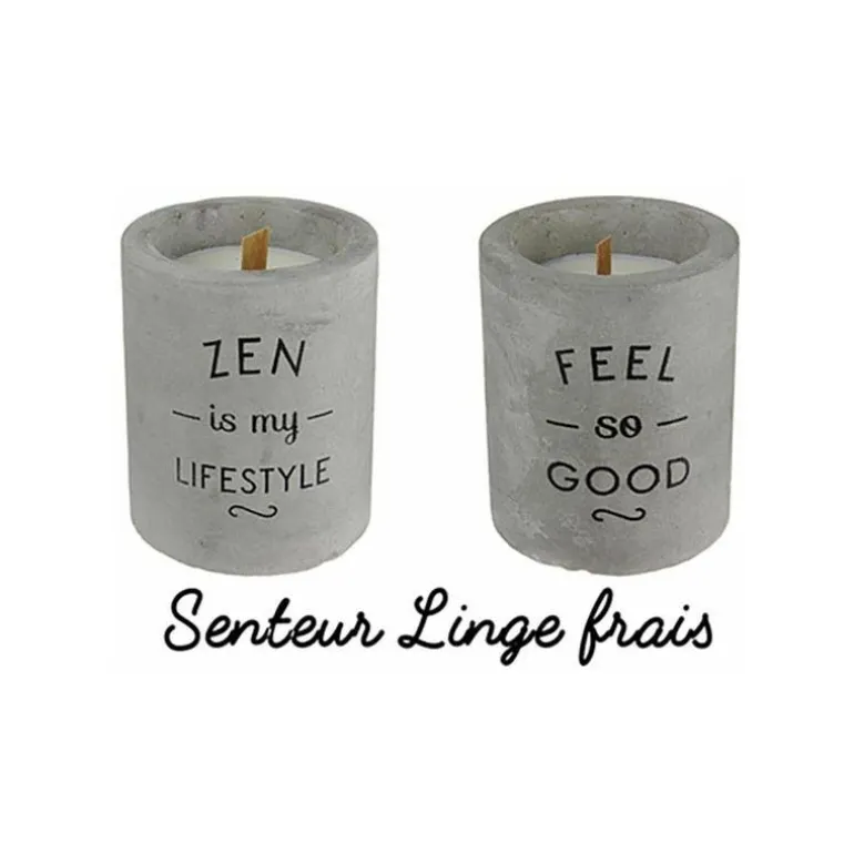 Bougie senteur linge frais pot en ciment (Zen is my lifestyle)