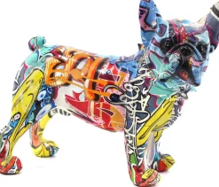 Bouledogue français en résine Graffiti (Tags)