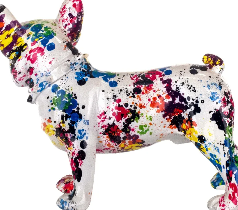 Bouledogue français en résine Graffiti (Tâches de peinture Tâches de peinture)