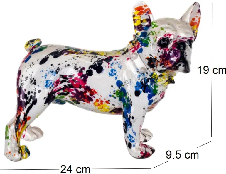 Bouledogue français en résine Graffiti (Tâches de peinture Tâches de peinture)