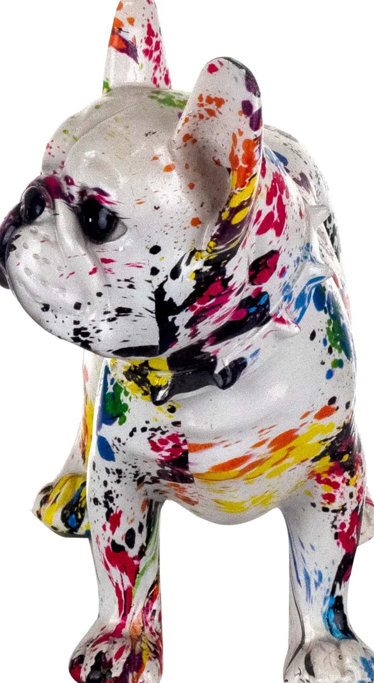 Bouledogue français en résine Graffiti (Tâches de peinture Tâches de peinture)