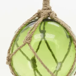 Boule en verre avec corde 12.5 cm (Vert)